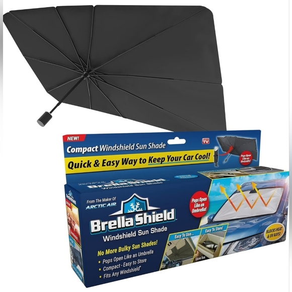BrellaShield Car & Truck Umbrella Style Pop-Up Sun Shield - Picture 1 of 6